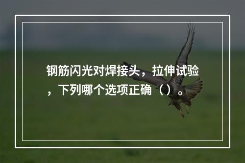 钢筋闪光对焊接头，拉伸试验，下列哪个选项正确（ ）。