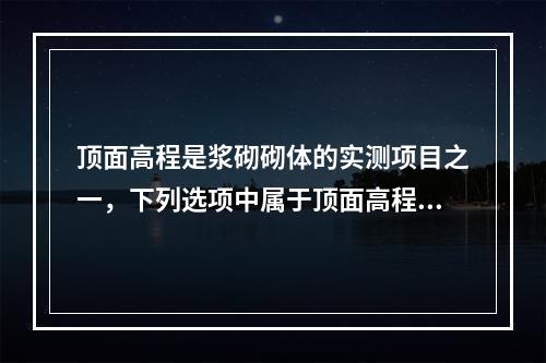 顶面高程是浆砌砌体的实测项目之一，下列选项中属于顶面高程检查