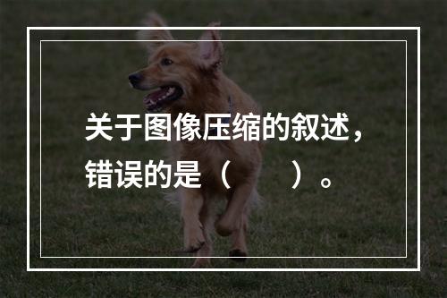 关于图像压缩的叙述，错误的是（　　）。