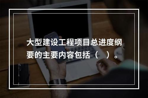 大型建设工程项目总进度纲要的主要内容包括（　）。