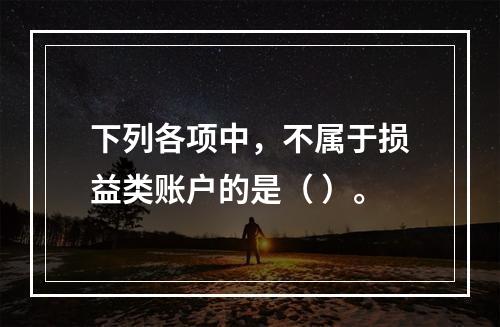 下列各项中，不属于损益类账户的是（ ）。