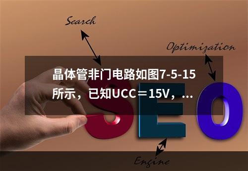 晶体管非门电路如图7-5-15所示，已知UCC＝15V，U