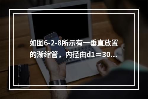 如图6-2-8所示有一垂直放置的渐缩管，内径由d1＝300