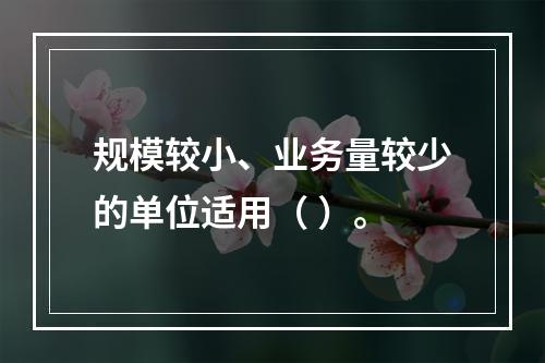 规模较小、业务量较少的单位适用（ ）。