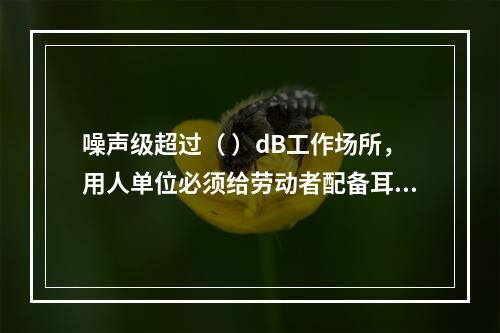 噪声级超过（ ）dB工作场所，用人单位必须给劳动者配备耳塞（