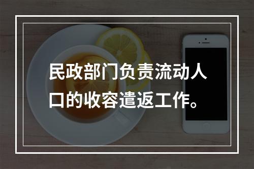 民政部门负责流动人口的收容遣返工作。