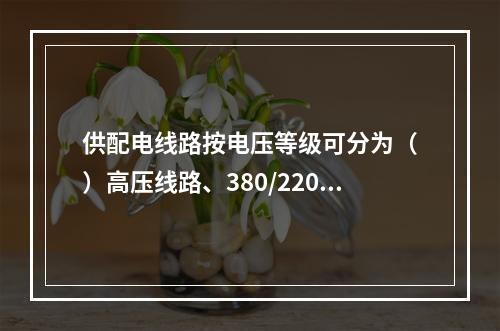 供配电线路按电压等级可分为（　）高压线路、380/220V低