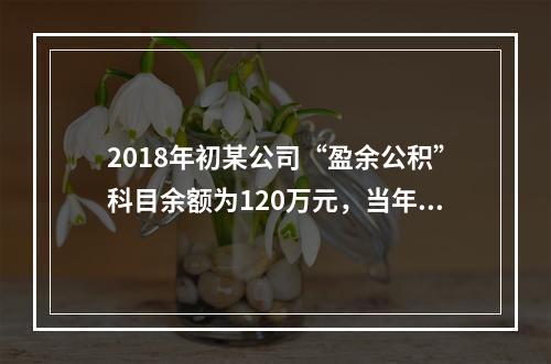 2018年初某公司“盈余公积”科目余额为120万元，当年实现