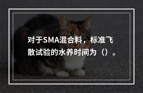 对于SMA混合料，标准飞散试验的水养时间为（）。