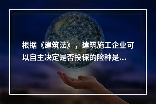 根据《建筑法》，建筑施工企业可以自主决定是否投保的险种是（　