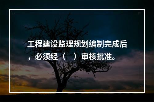 工程建设监理规划编制完成后，必须经（　）审核批准。