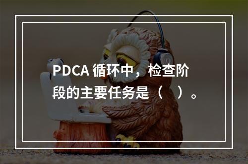 PDCA 循环中，检查阶段的主要任务是（　）。