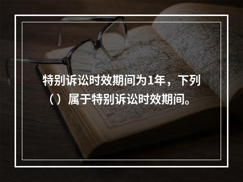 特别诉讼时效期间为1年，下列（ ）属于特别诉讼时效期间。