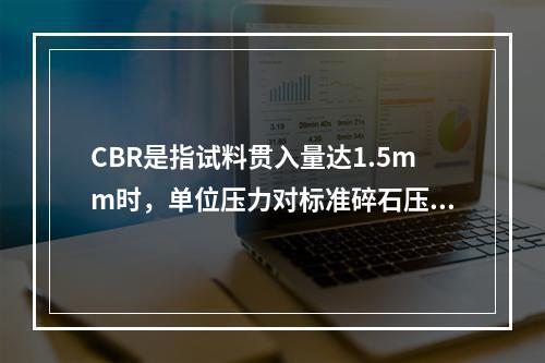 CBR是指试料贯入量达1.5mm时，单位压力对标准碎石压入相