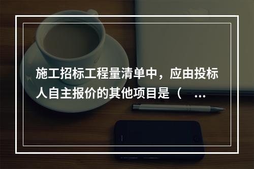 施工招标工程量清单中，应由投标人自主报价的其他项目是（　）。