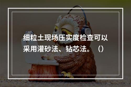 细粒土现场压实度检查可以采用灌砂法、钻芯法。（）