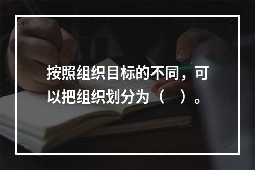 按照组织目标的不同，可以把组织划分为（　）。