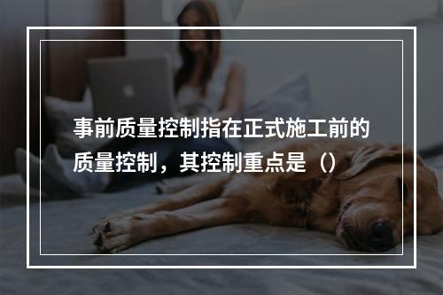 事前质量控制指在正式施工前的质量控制，其控制重点是（）