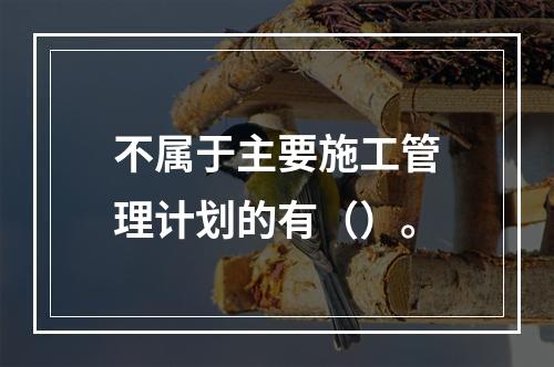 不属于主要施工管理计划的有（）。