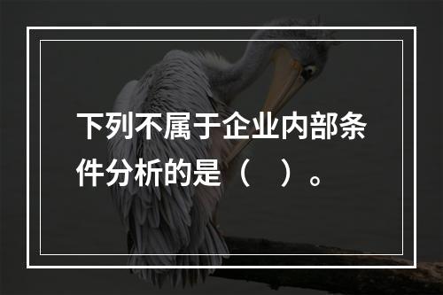 下列不属于企业内部条件分析的是（　）。