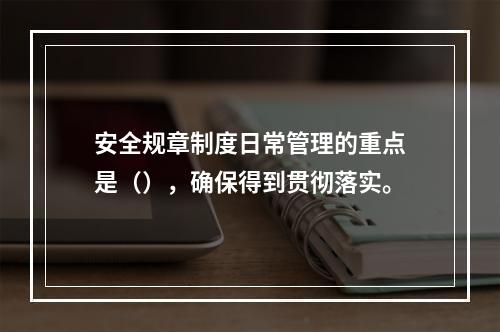 安全规章制度日常管理的重点是（），确保得到贯彻落实。