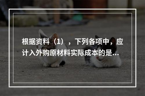 根据资料（1），下列各项中，应计入外购原材料实际成本的是（　