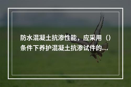 防水混凝土抗渗性能，应采用（）条件下养护混凝土抗渗试件的试验