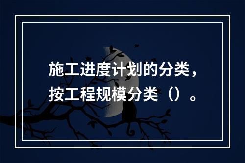 施工进度计划的分类，按工程规模分类（）。