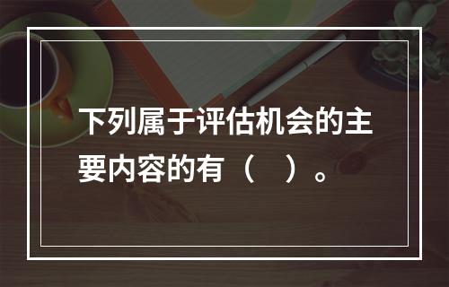 下列属于评估机会的主要内容的有（　）。