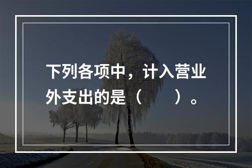 下列各项中，计入营业外支出的是（　　）。