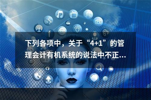 下列各项中，关于“4+1”的管理会计有机系统的说法中不正确的