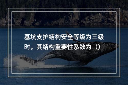 基坑支护结构安全等级为三级时，其结构重要性系数为（）