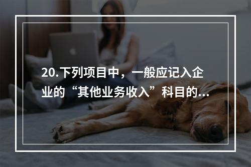 20.下列项目中，一般应记入企业的“其他业务收入”科目的有（