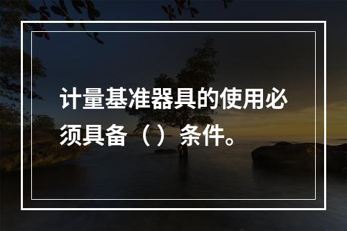 计量基准器具的使用必须具备（ ）条件。