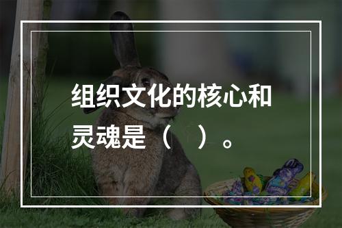 组织文化的核心和灵魂是（　）。