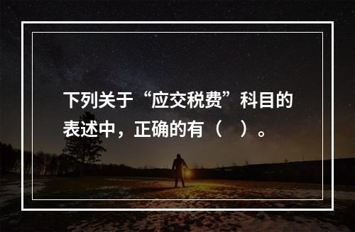 下列关于“应交税费”科目的表述中，正确的有（　）。