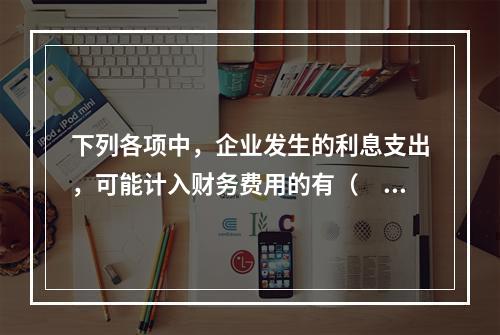 下列各项中，企业发生的利息支出，可能计入财务费用的有（　）。