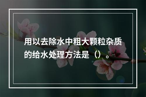 用以去除水中粗大颗粒杂质的给水处理方法是（）。