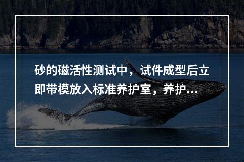 砂的磁活性测试中，试件成型后立即带模放入标准养护室，养护24