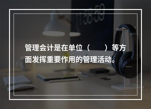 管理会计是在单位（　　）等方面发挥重要作用的管理活动。