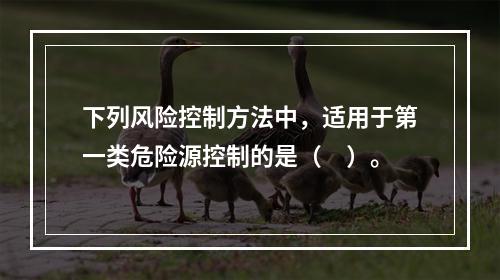 下列风险控制方法中，适用于第一类危险源控制的是（　）。