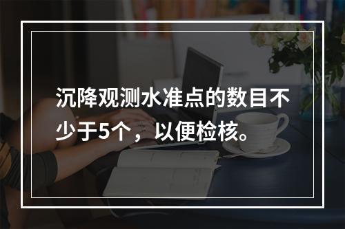 沉降观测水准点的数目不少于5个，以便检核。