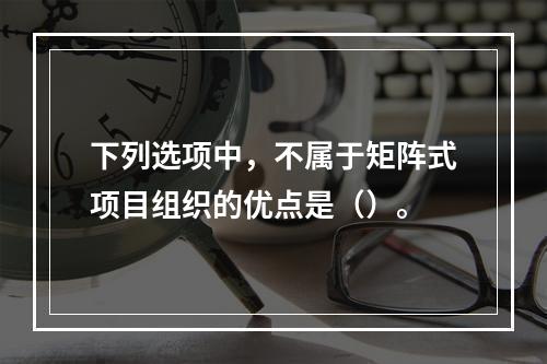 下列选项中，不属于矩阵式项目组织的优点是（）。