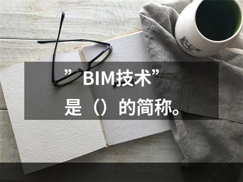 ”BIM技术”是（）的简称。