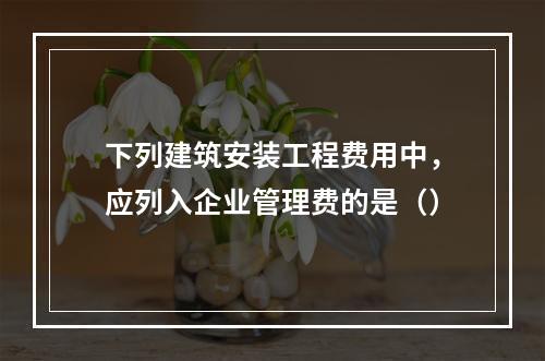 下列建筑安装工程费用中，应列入企业管理费的是（）