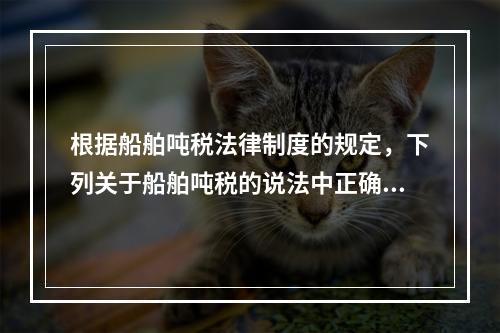 根据船舶吨税法律制度的规定，下列关于船舶吨税的说法中正确的有