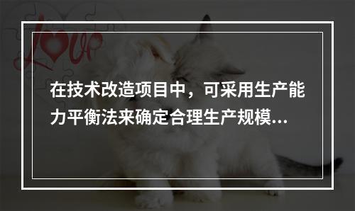 在技术改造项目中，可采用生产能力平衡法来确定合理生产规模。