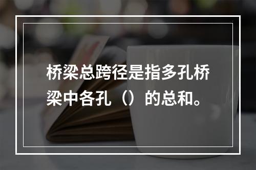 桥梁总跨径是指多孔桥梁中各孔（）的总和。