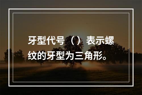 牙型代号（ ）表示螺纹的牙型为三角形。