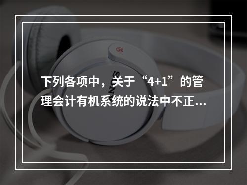 下列各项中，关于“4+1”的管理会计有机系统的说法中不正确的